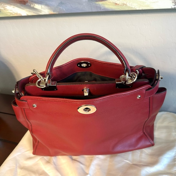 Cranberry Red Coach Satchel w/Wallet - Picture 8 of 14